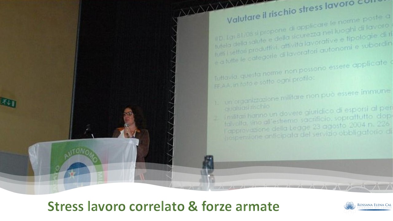 In questo convegno racconto quali sono le fonti di rischio stress nelle forze armate e come si può intervenire per ridurle.